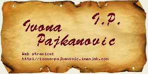 Ivona Pajkanović vizit kartica